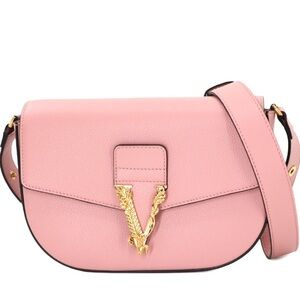 Pink Versace Convertible Crossbody Shoulder bag satchel saddle bag pink purse
